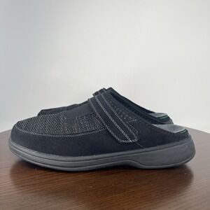 Orthofeet Hudson 334 Slipper Shoes Men's 10‎ 2E Wide Black Orthopedic Mule Knit